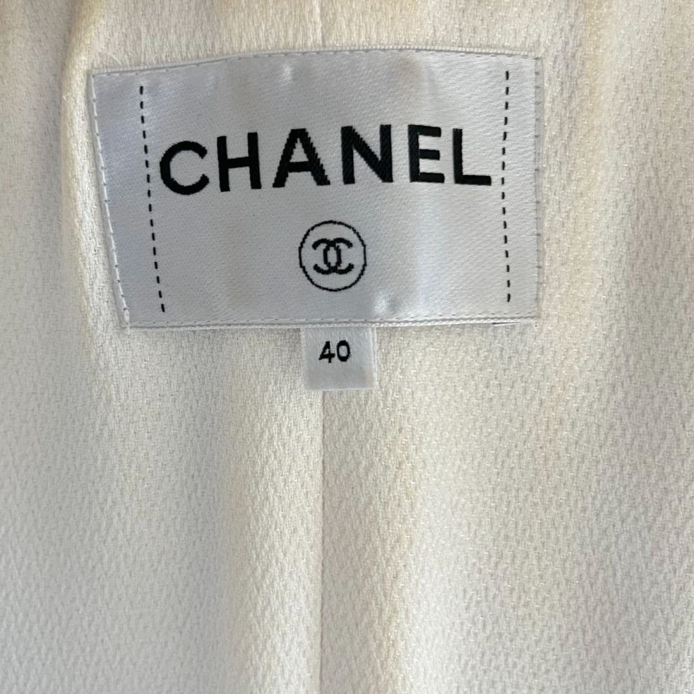 Chanel 2022 Cruise Black and White Silk Jacket