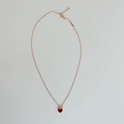Van Cleef & Arpels Sweet Alhambra Heart Carnelian Rose Gold Pendant Necklace