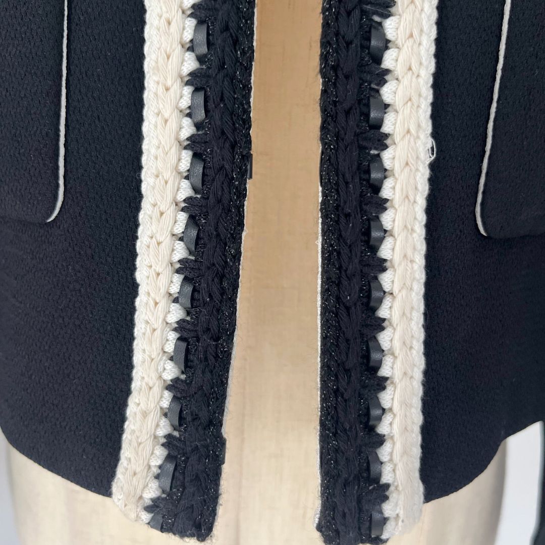 Chanel 2022 Cruise Black and White Silk Jacket
