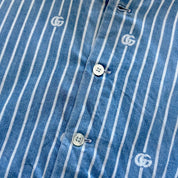Gucci blue striped dress with GG print, children