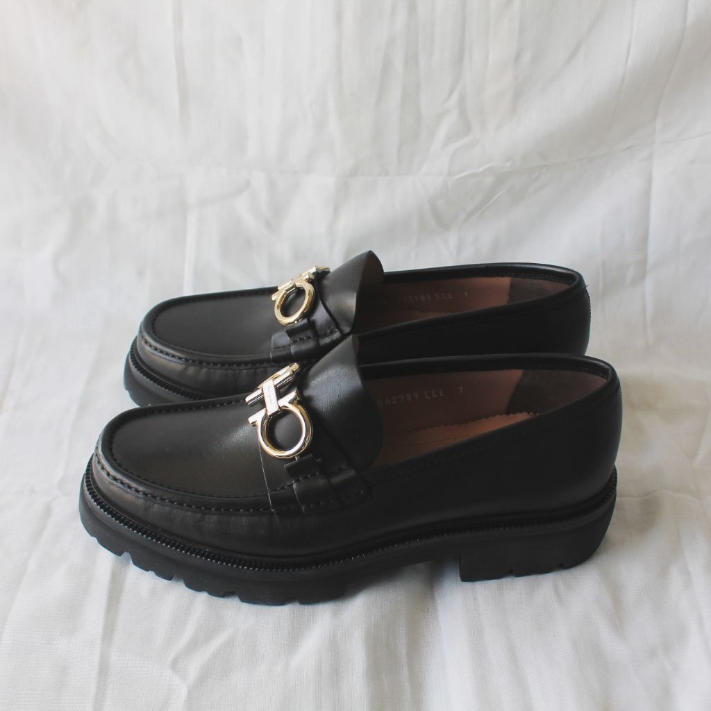 Salvatore Ferragamo Bleecker Gancini Horsebit Loafers, US7