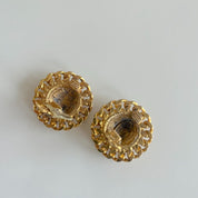 Chanel 1990s vintage clip on gold chain trim earrings