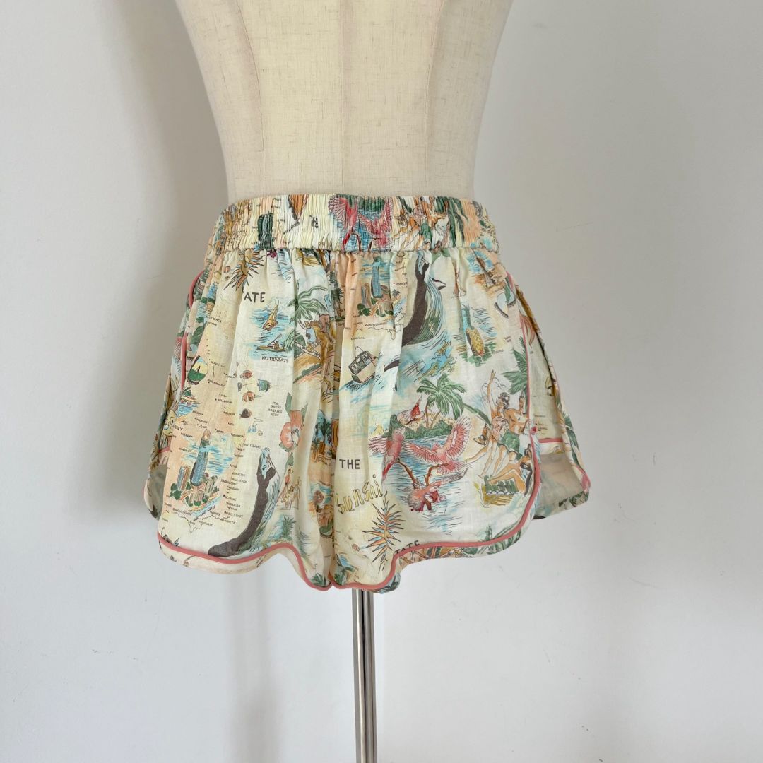 Zimmermann printed shorts with draw string