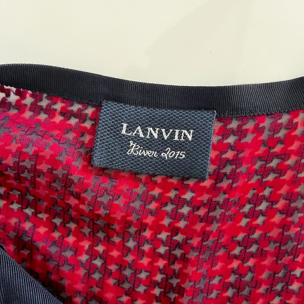 Lanvin red and black houndstooth print Blouse