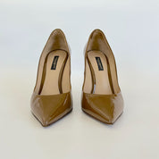 Dolce & Gabbana Brown Patent Leather Pointed Toe Pumps, 36
