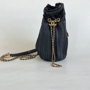 Chanel Coco Pleats Pleated Crumpled Calfskin Backpack
