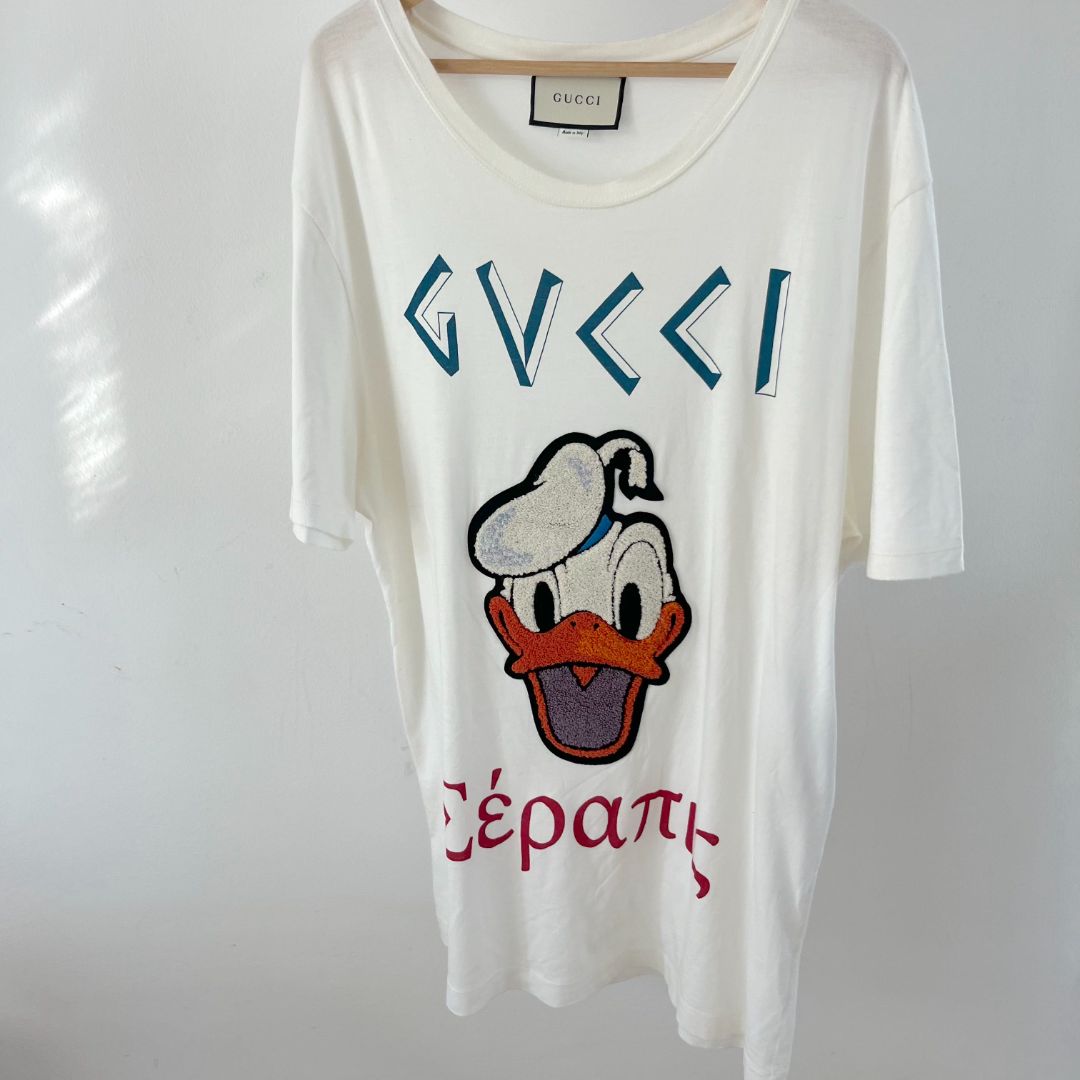 Gucci x Disney Appliqued printed cotton-jersey mens t shirt