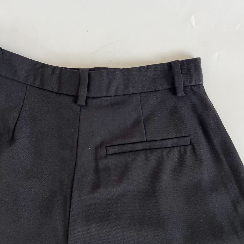 Versace black high waist wool blend mini shorts