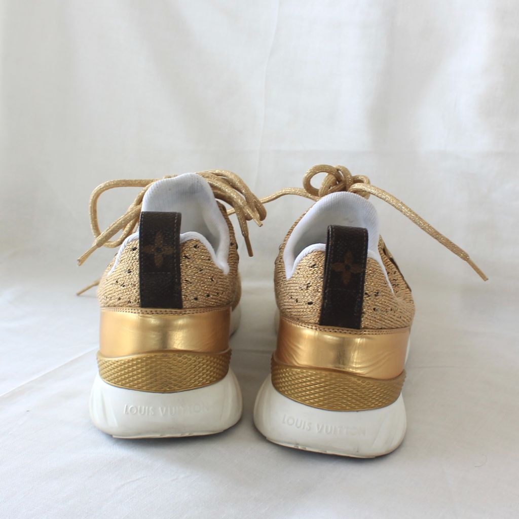 Louis Vuitton, Shoes, Louis Vuitton Womens Gold Knit Fabric And Leather  Aftergame Lace Trail