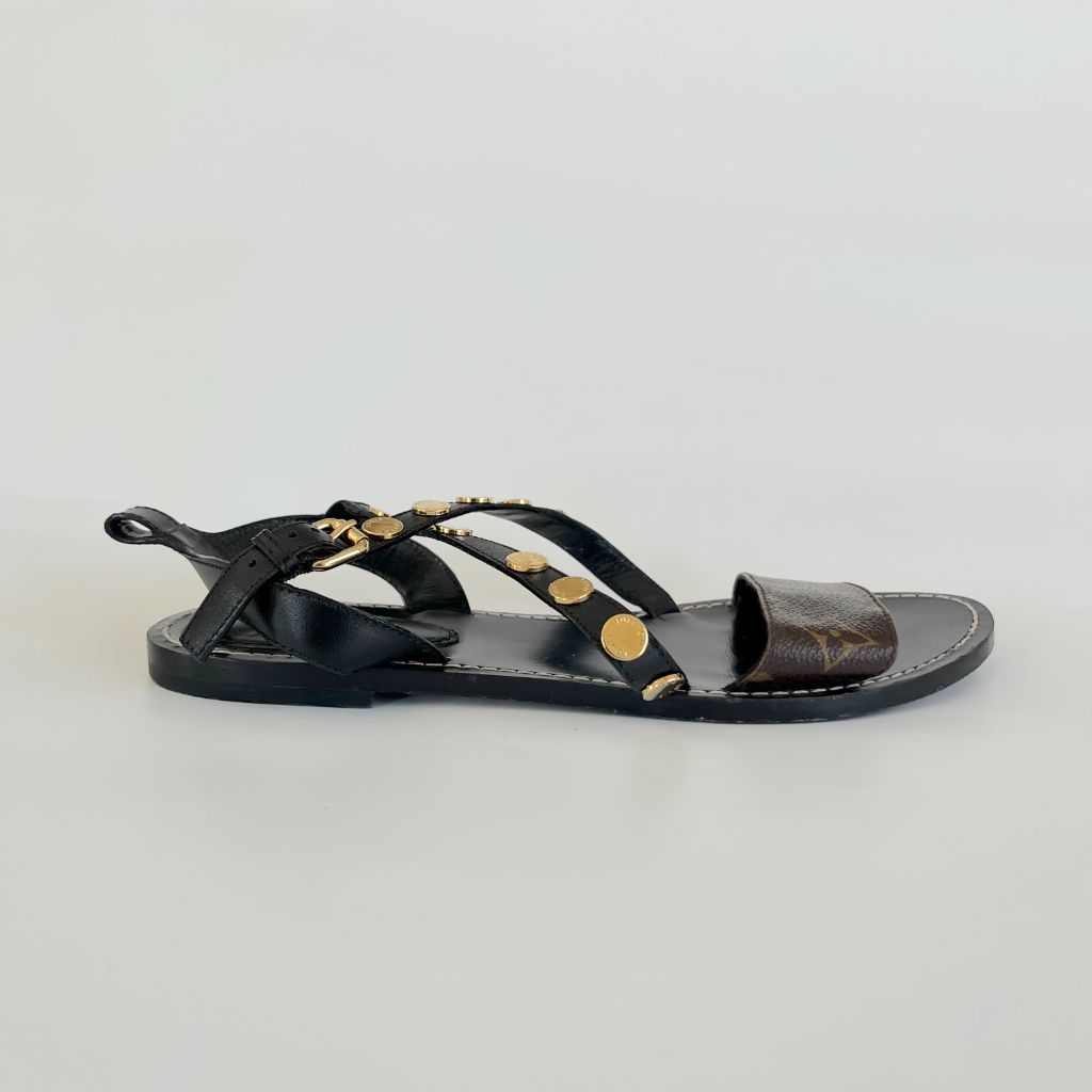 Louis Vuitton monogram criss-cross sandals