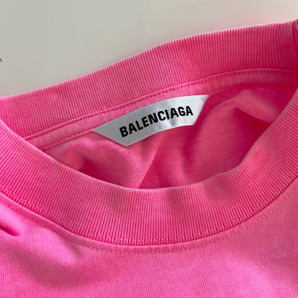 Balenciaga Pink Mini Logo T Shirt  Olivers Archive