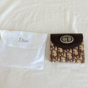 Christian Dior beige/brown flap vintage wallet