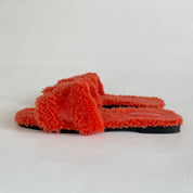 Hermes shearling orange oran sandals, 39