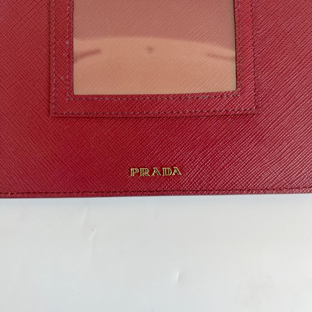 Prada Pattina Saffiano Leather Mini Bag Pink in Leather with