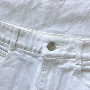 Stella McCartney white denim shorts with frayed edges