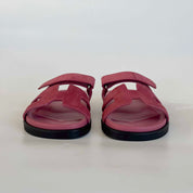 Hermès Suede Framboise Pink Chypre Sandals, 38