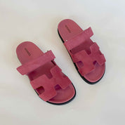 Hermès Suede Framboise Pink Chypre Sandals, 38