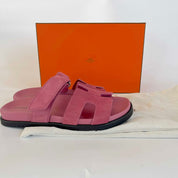 Hermès Suede Framboise Pink Chypre Sandals, 38