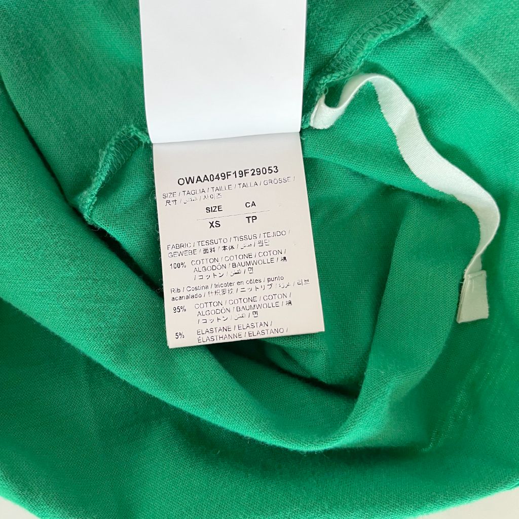 Off-White Green T-shirt with Leaf Print