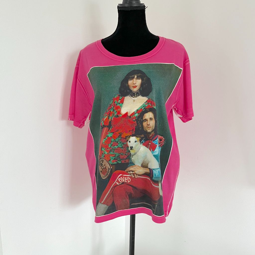 Gucci Pink Portrait Print T-shirt