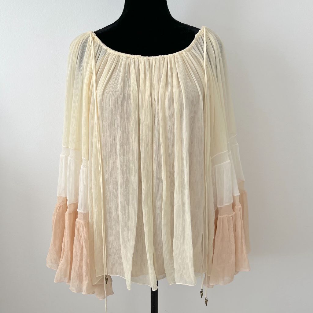 Chloe Pleated Oversized Tassel Top