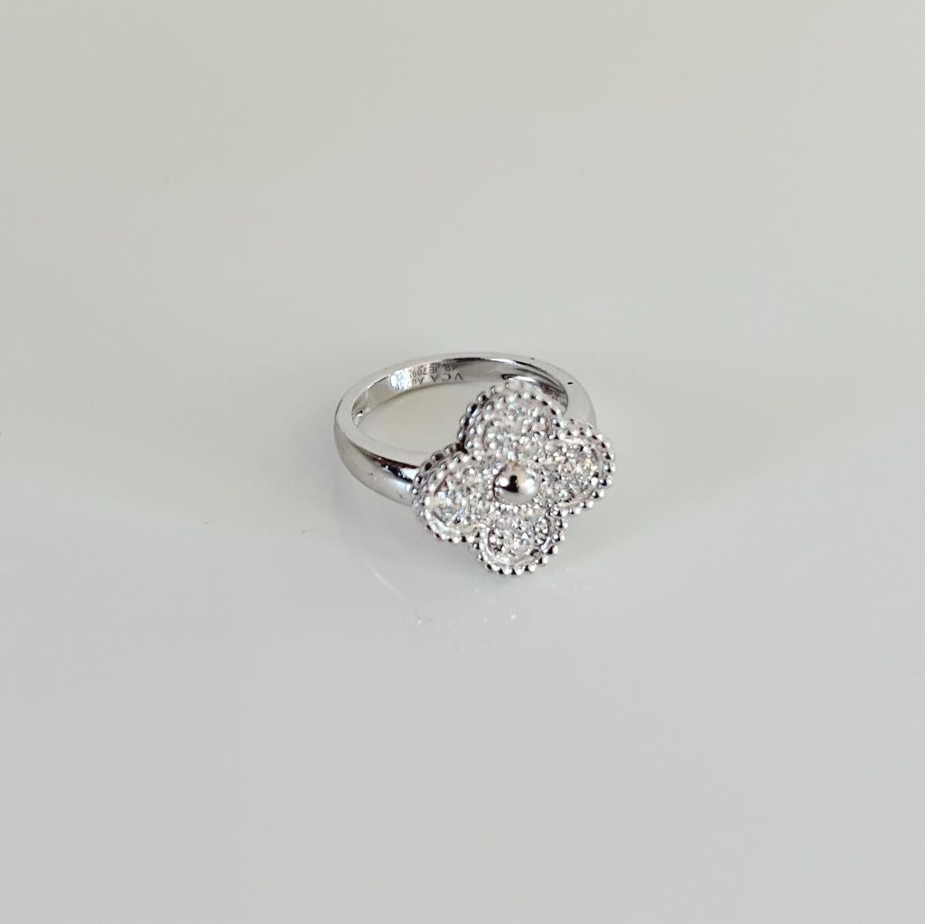 Van Cleef & Arpels Alhambra Ring White Gold and Diamonds