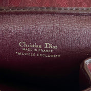 Christian Dior burgundy Dior logo small flap coin pouch