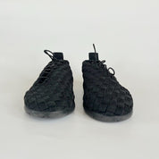 Bottega Veneta black plat sneakers intreccio elastic lace-up sneakers, 40