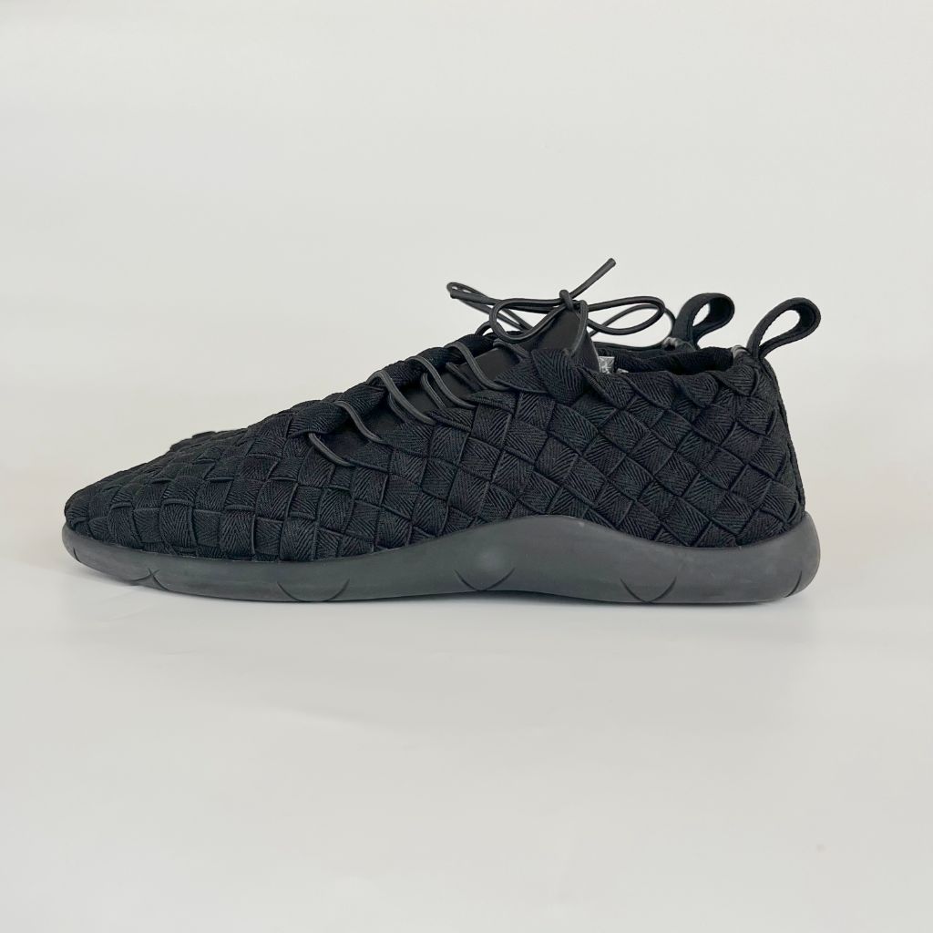 Bottega Veneta black plat sneakers intreccio elastic lace-up sneakers, 40