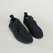 Bottega Veneta black plat sneakers intreccio elastic lace-up sneakers, 40