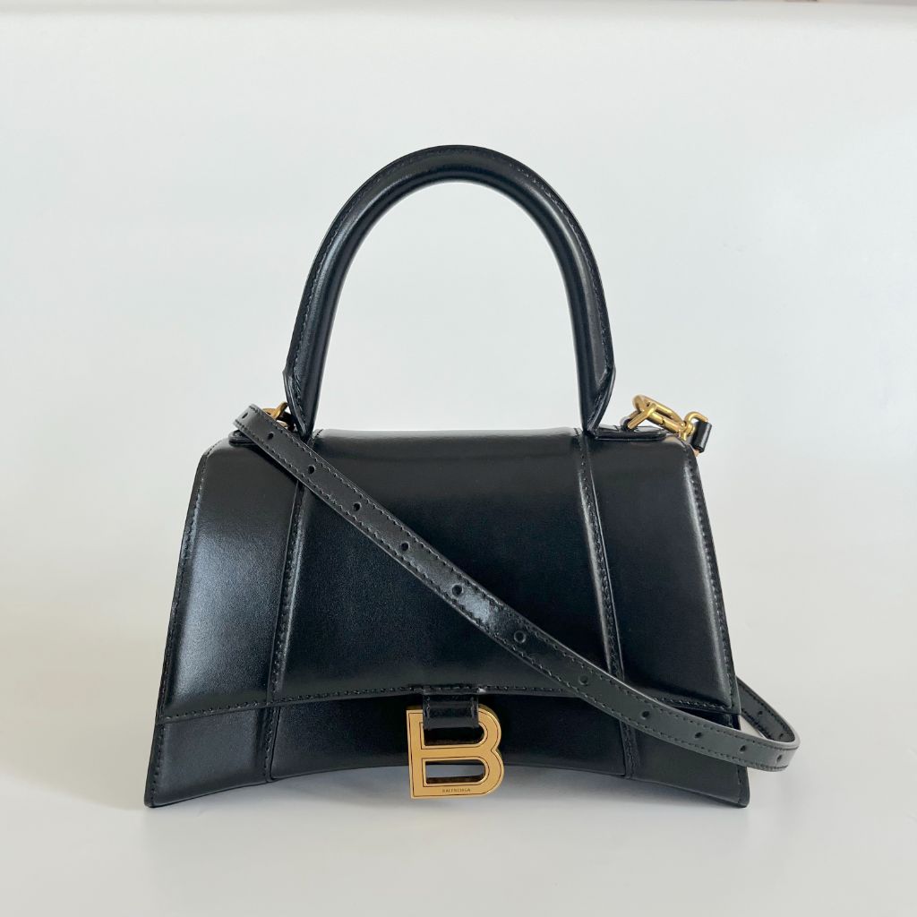Balenciaga Hourglass Small Leather TopHandle Bag  Neiman Marcus