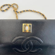 Chanel Mademoiselle black leather quilted shoulder bag
