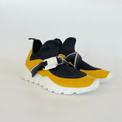 Fendi Leather-trimmed Stretch-knit Slip-on High-top Sneakers, UK6