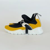 Fendi Leather-trimmed Stretch-knit Slip-on High-top Sneakers, UK6