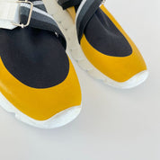 Fendi Leather-trimmed Stretch-knit Slip-on High-top Sneakers, UK6