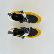 Fendi Leather-trimmed Stretch-knit Slip-on High-top Sneakers, UK6