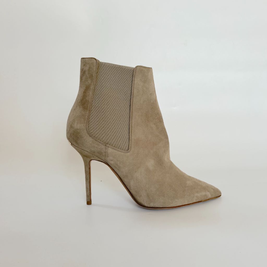 Burberry beige suede heeled boots, 36 - BOPF | Business of