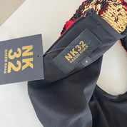 Naeem Khan Gold and Red Sequin Dress