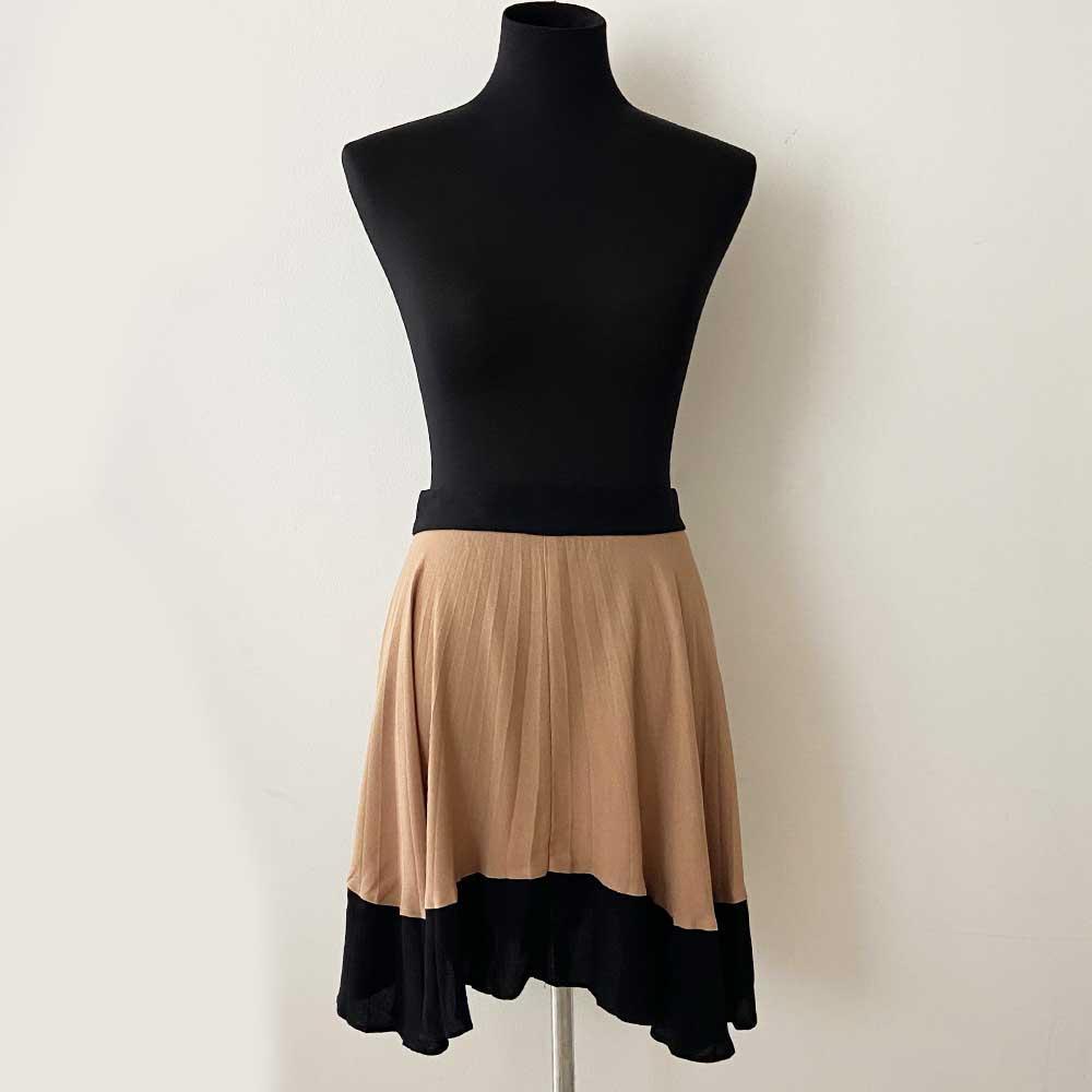 A.L.C “Helene” Tan Black Pleated Skirt - BOPF | Business of Preloved Fashion