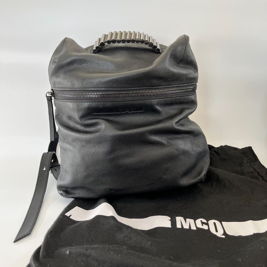 Alexander McQueen Black Leather Backpack - BOPF Alexander McQueen Black Leather Backpack - BOPF