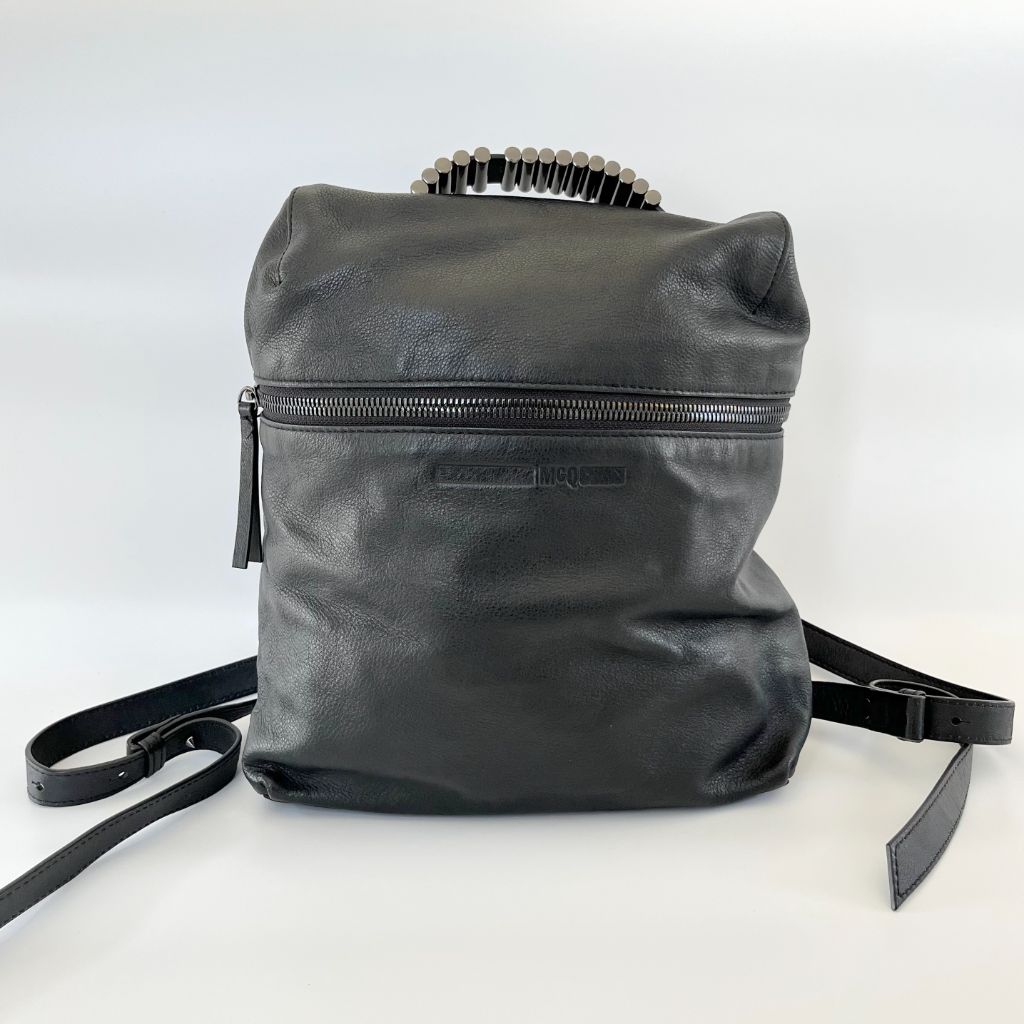 Alexander McQueen Black Leather Backpack - BOPF Alexander McQueen Black Leather Backpack - BOPF
