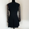 Alexander McQueen Black V Neck Dress with Buttons and Sheer Printed Sleeves - BOPF | Business of Preloved Fashion