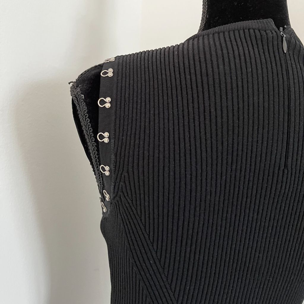 Alexander McQueen Ribbed Black Sleeveless Top Metal Detail - BOPF | Business of Preloved Fashion