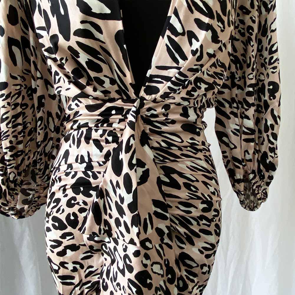Alexandre Vauthier Leopard-print stretch-silk satin mini dress - BOPF | Business of Preloved Fashion