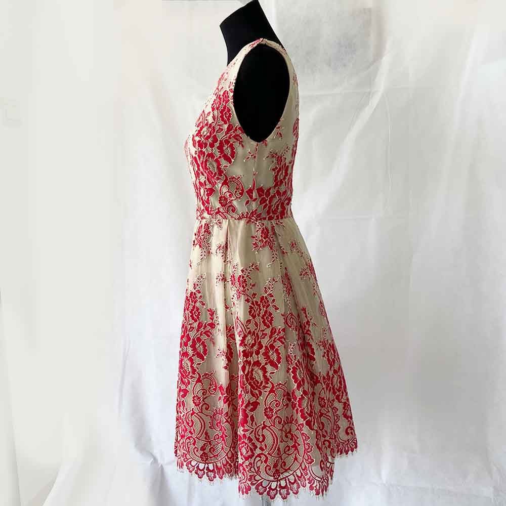 Alice & Olivia red embrodered pleated dress - BOPF | Business of Preloved Fashion Alice & Olivia red embrodered pleated dress - BOPF | Business of Preloved Fashion