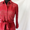 Alice + Olivia Red Floral Guipure Lace Maxi Shirt Dress - BOPF | Business of Preloved Fashion