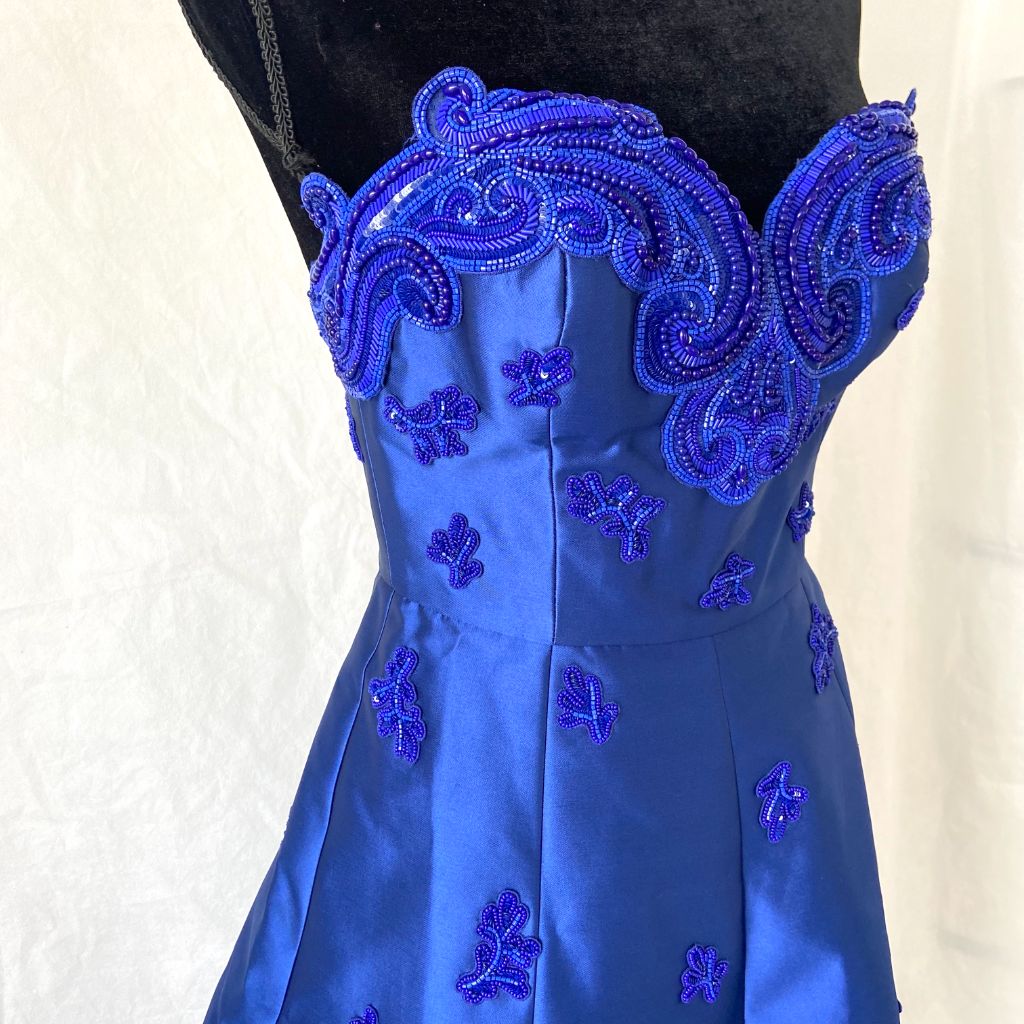 Andrew GN Blue Embroidered Gown - BOPF | Business of Preloved Fashion Andrew GN Blue Embroidered Gown - BOPF | Business of Preloved Fashion