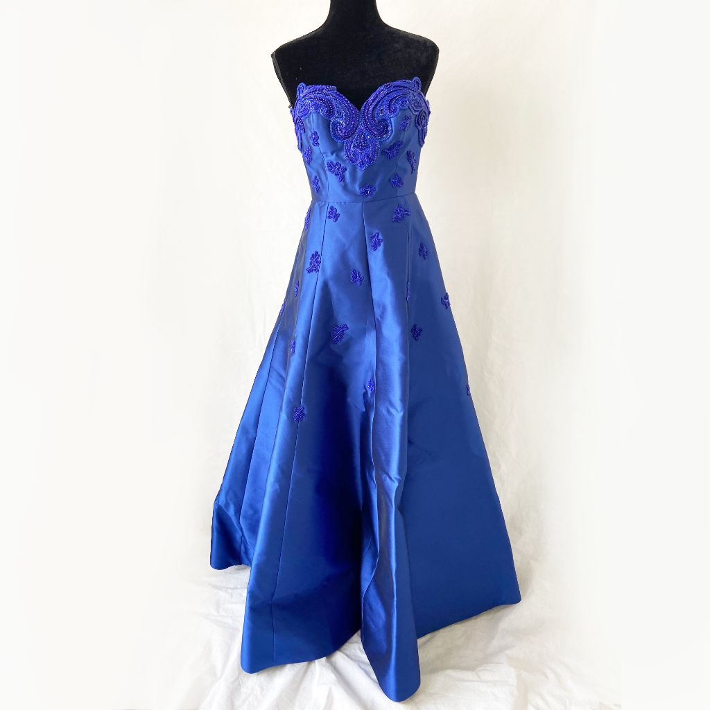 Andrew GN Blue Embroidered Gown - BOPF | Business of Preloved Fashion