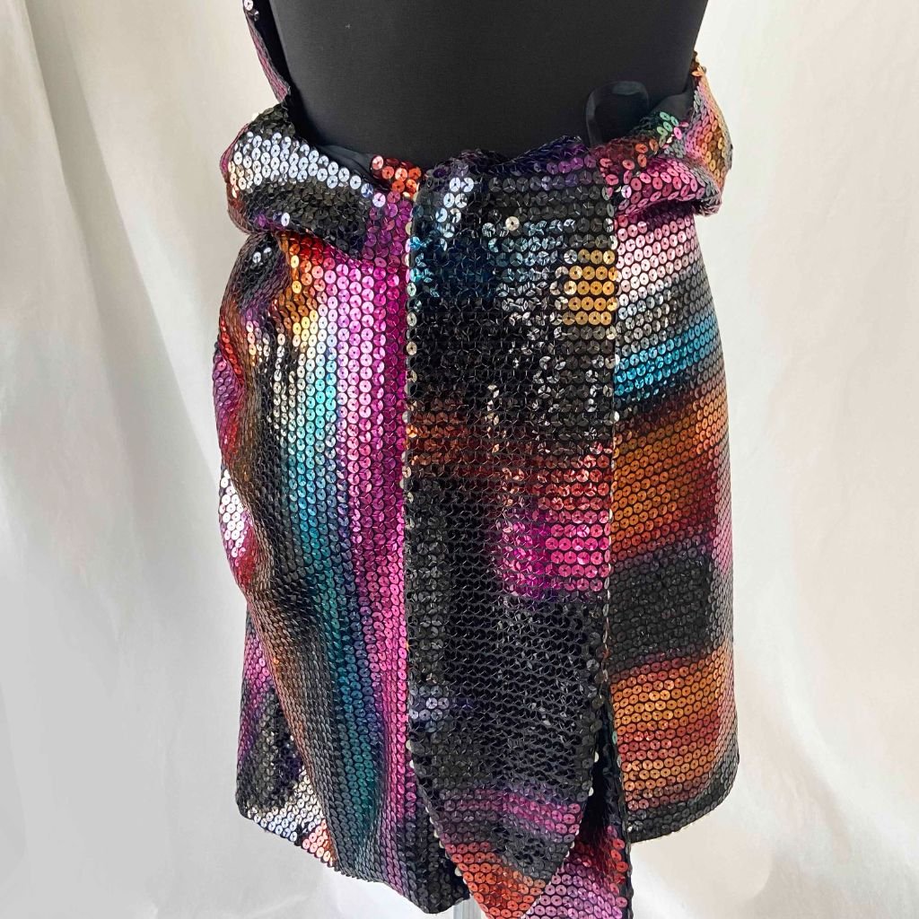 Attico Sequined Chiffon Halterneck Mini Dress - BOPF | Business of Preloved Fashion Attico Sequined Chiffon Halterneck Mini Dress - BOPF | Business of Preloved Fashion