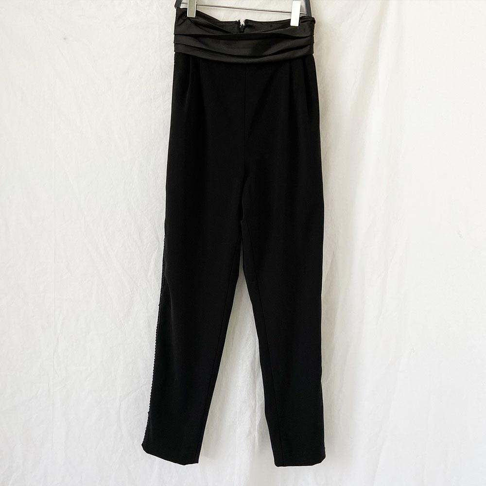 Badgley Mischka Black trouser with Sequin Detail - BOPF | Business of Preloved Fashion